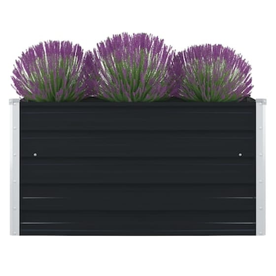 Vidaxl Ζαρντινιέρα Ψηλή Ανθρακί 100x100x45 Εκ. Γαλβανισμένος Χάλυβας image 0