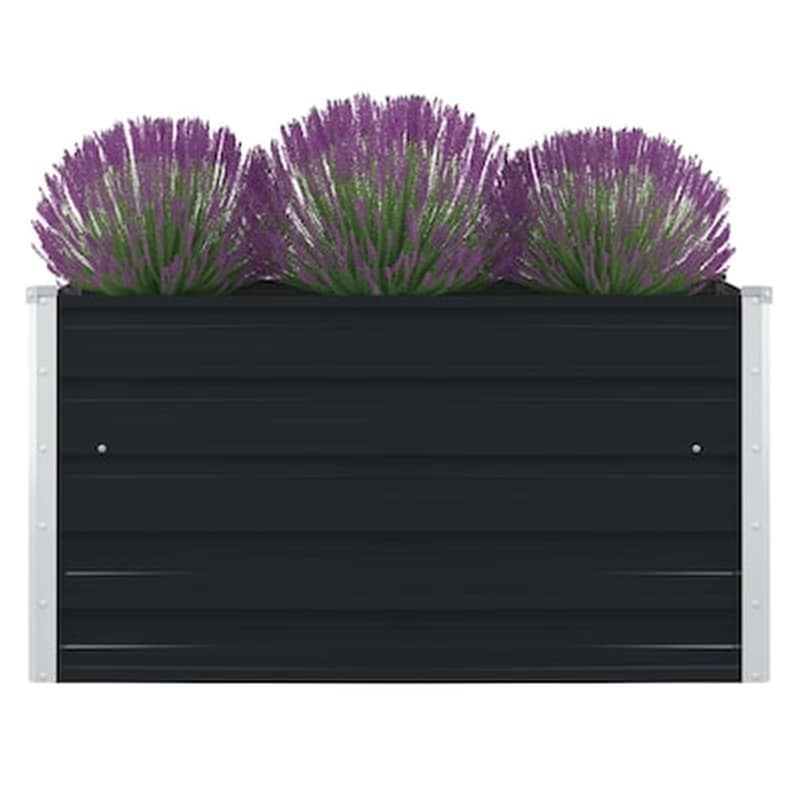 Vidaxl Ζαρντινιέρα Ψηλή Ανθρακί 100x100x45 Εκ. Γαλβανισμένος Χάλυβας