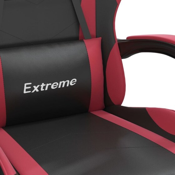 Καρέκλα Gaming VIDAXL 349586 με Υποπόδιο από Τεχνητό Δέρμα - Μαύρο image 4