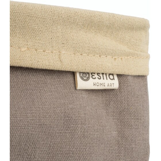 Διακοσμητικό Καλάθι Estia Υφασμάτινο 20x10x10 cm - Μπεζ/Καφέ image 3