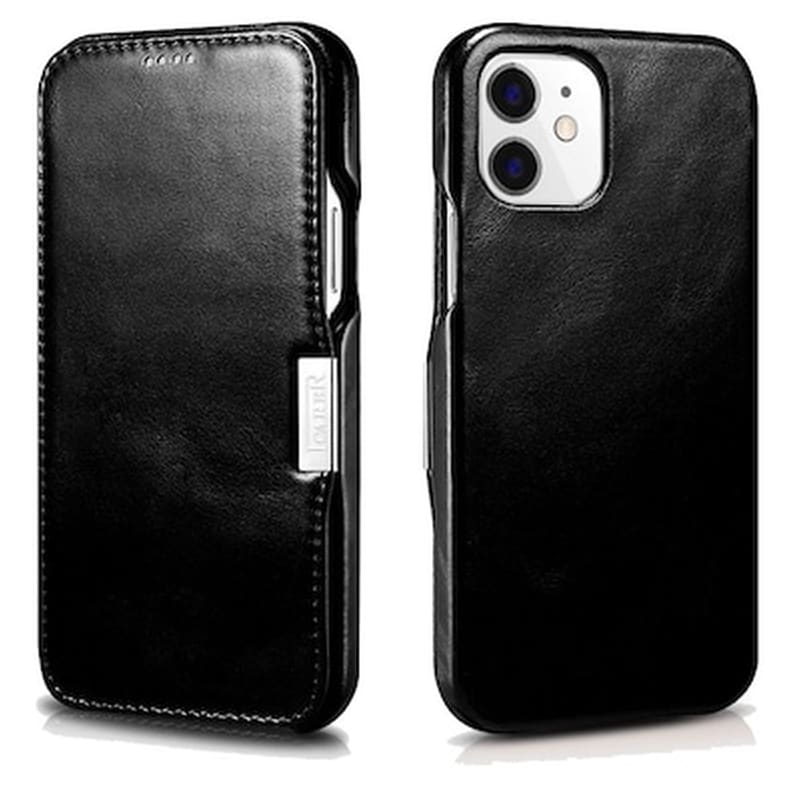 ICARER Θήκη Apple iPhone 12 Mini - Icarer Side-open Vintage Series - Black