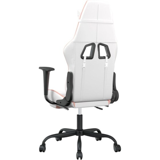 Καρέκλα Gaming VIDAXL 3143662 με Υποπόδιο από Τεχνητό Δέρμα - Λευκό image 3