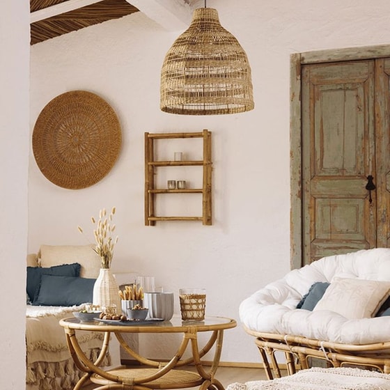 Φωτιστικό Οροφής Μονόφωτο Spitishop A-s Seav Ψάθινο - Μπεζ image 1