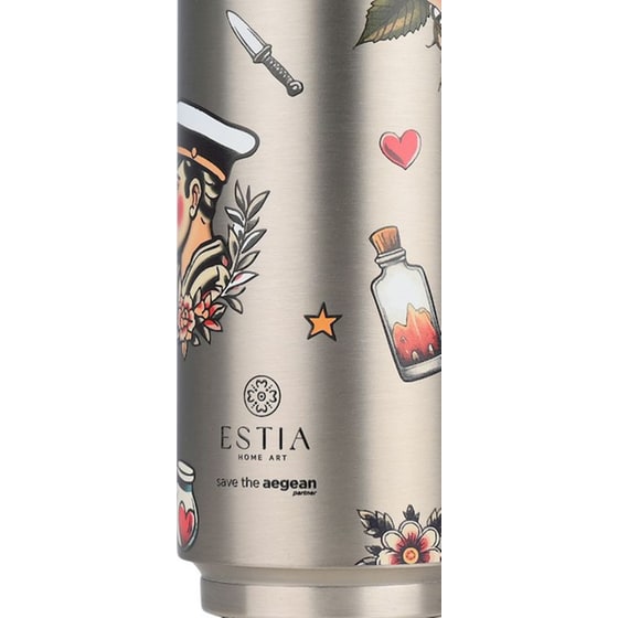 Θερμός Travel Cup Estia Home Art Save the Aegean Old School Ink 500ml image 1