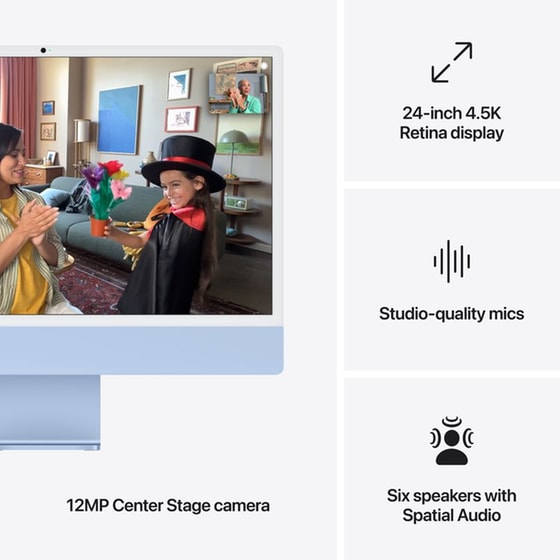 Apple iMac 24" 4.5K Retina Display (Apple M4 8C/16GB/256GB SSD/8C GPU) - Blue image 6