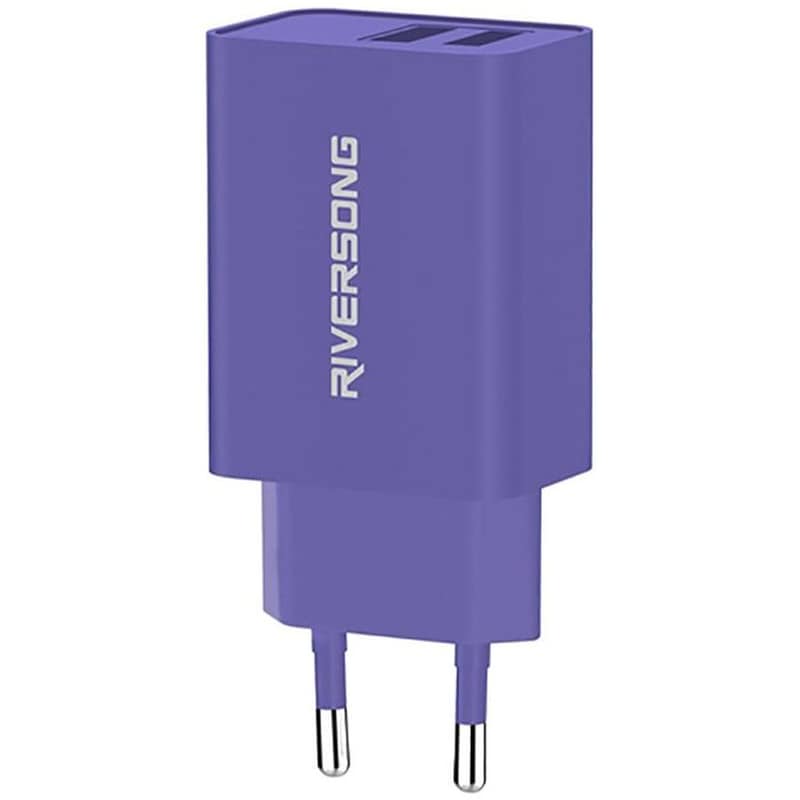 Riversong Φορτιστής με 2 Θύρες USB-A - Μωβ