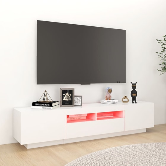 Έπιπλο Τηλεόρασης VidaXL από Μοριοσανίδα 180x35x40 cm  - Λευκό image 2