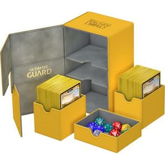 Ultimate Guard Twin Flip´n´tray Deck Case 160+ Standard Size Xenoskin Amber image 0