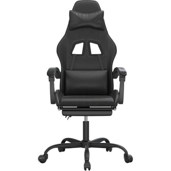 Καρέκλα Gaming VIDAXL 3143838 με Υποπόδιο από Τεχνητό Δέρμα - Μαύρη image 2