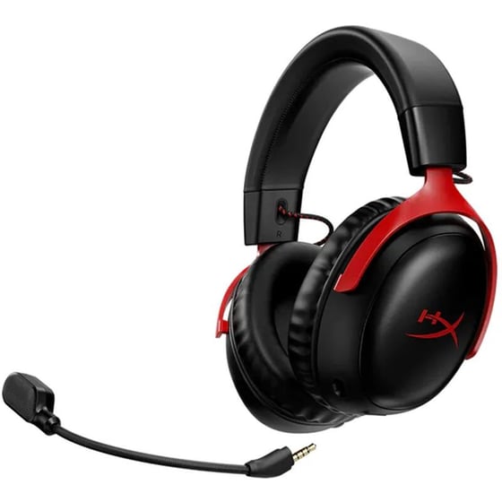 HyperX Cloud III Gaming Ασύρματα Ακουστικά 2.4GHz/USB - Μαύρα/Κόκκινο image 3