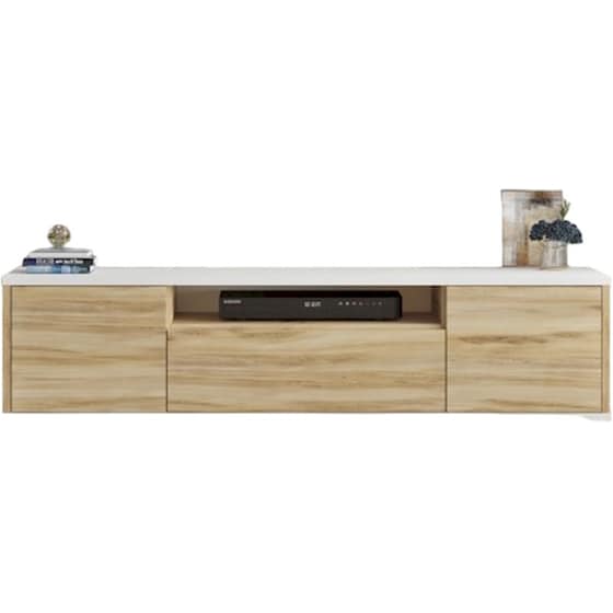 Έπιπλο Τηλεόρασης Libero 140x35.5x39.5 cm - Λευκό oak image 0