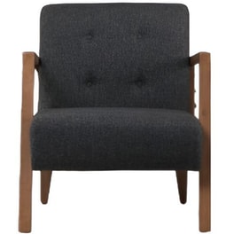 Πολυθρόνα 24mall Caesar από Ύφασμα/Ξύλο 69x80x83cm - Γκρι/Καφέ