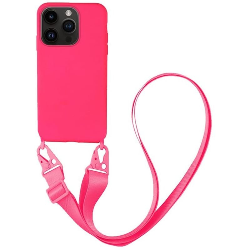 Θήκη Apple iPhone 14 Pro - Sonique Carryhang Liquid Silicone Strap - Ροζ