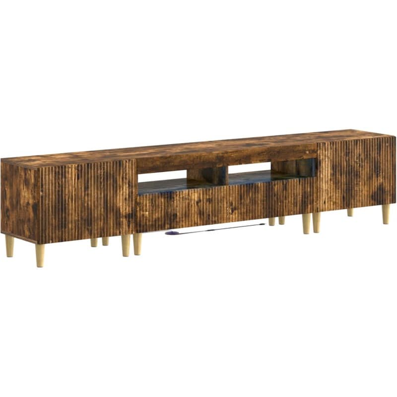 Έπιπλο Τηλεόρασης VidaXL ARNHEM με LED 3 τμχ 198 x 35 x 43 cm - Καφέ
