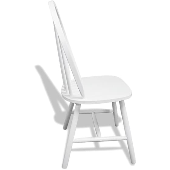 Καρέκλες Τραπεζαρίας Vidaxl από Μασίφ Ξύλο 6 Τμχ - Λευκές image 3