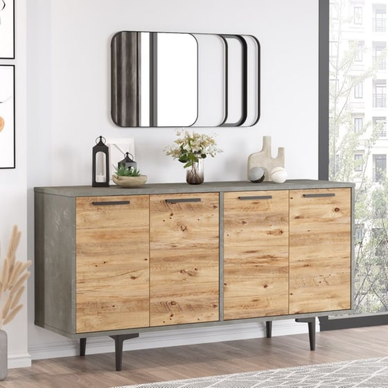 Μπουφές 24Mall Milano από Μοριοσανίδαι 150x46.8x74.6 cm - Γκρι image 1