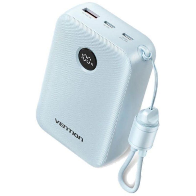 Powerbank Vention FKBL0-C με ενσωματωμένο καλώδιο USB-C 20.000mAh 22.5W - Blue