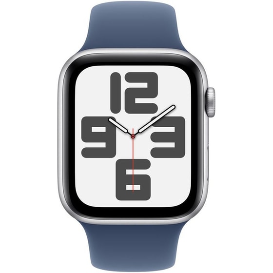 Apple Watch SE GPS 44mm - Silver Aluminium Case with Denim Sport Band - S/M image 1