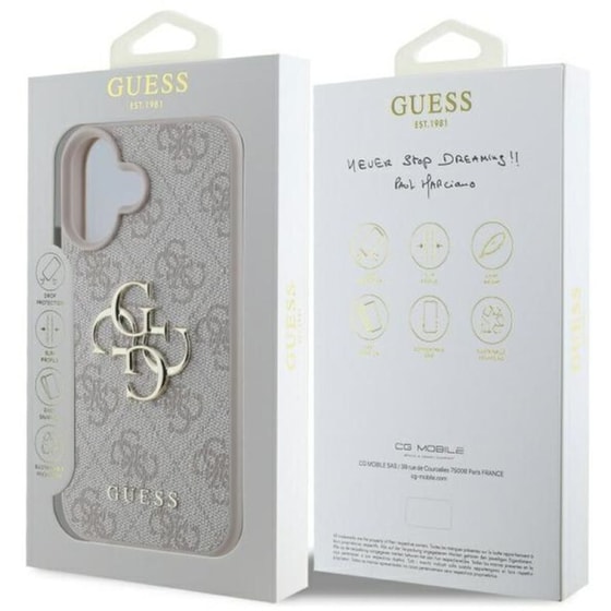 Θήκη Apple iphone 16 - Guess 4g Pu Big Logo - Ροζ image 5