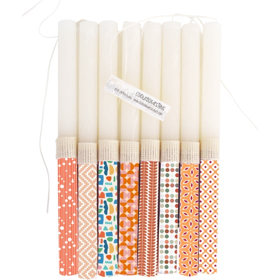 Λαμπάδα Colourbox Designs Χρώματα: Πορτοκαλί & Ροδακινί - Τυχαία Επιλογή Σχεδίου image 0