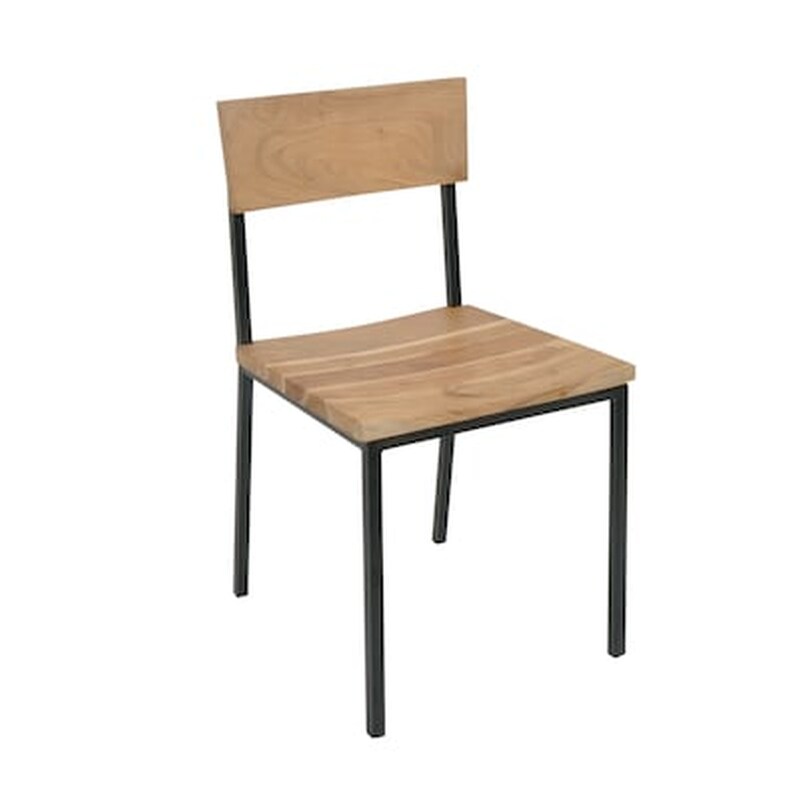 WOODWELL Καρέκλα Woodwell Φυσικο Ξυλο Ακακια Με Μεταλλικο Σκελετο Σετ 2 Τμχ - Μαύρο/Καφέ