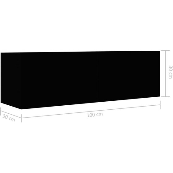 Έπιπλο Τηλεόρασης VidaXL από Μοριοσανίδα 100x30x30cm - Μαύρο image 8
