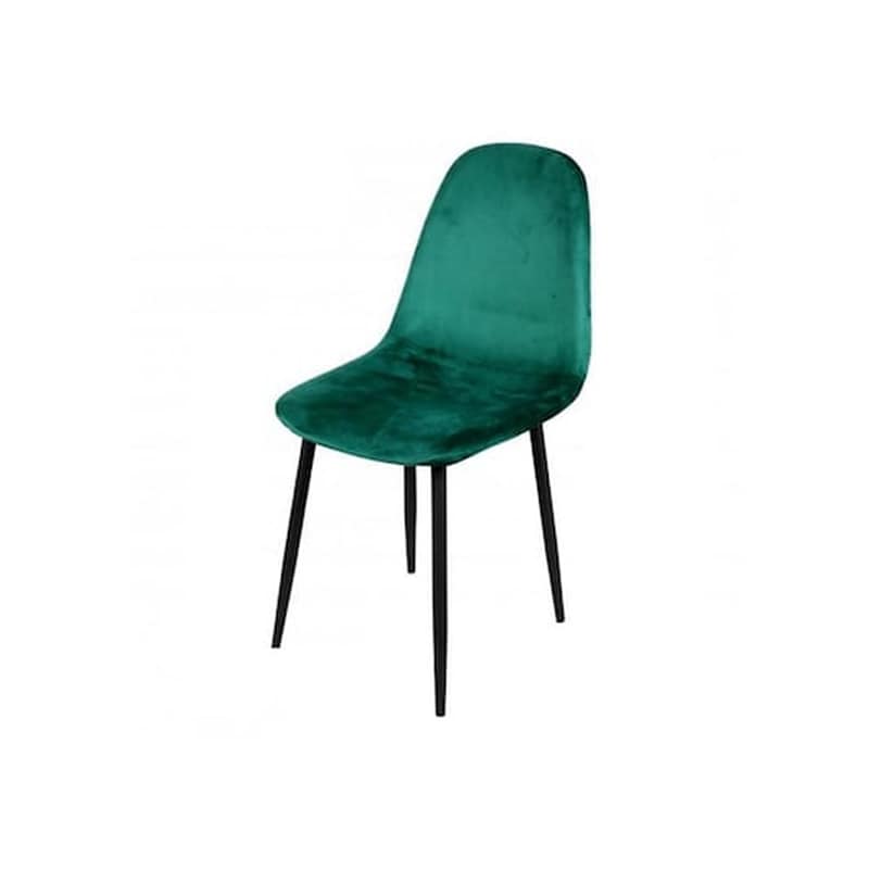 ARIA TRADE Καρέκλα Σαλονιού Με Υφασμάτινη Βελούδινη Επένδυση Και Μεταλλικό Σκελετό 45x53x88 cm - Πράσινο
