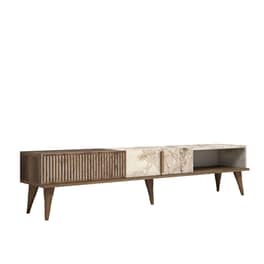 Έπιπλο Τηλεόρασης από Μοριοσανίδα  180x35x40cm  - Καρυδί/Λευκό