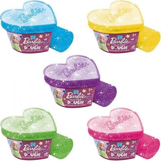 Σετ Πλαστοζυμαράκια Lisciani Barbie Glitter Dough House Kit με 5 Βαζάκια και Εργαλεία image 1