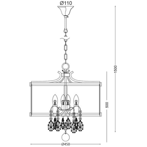 Φωτιστικό Οροφής Aca Decor Ronnie E14 Μεταλλικό 45x50cm - Χρυσό Αντικέ image 1