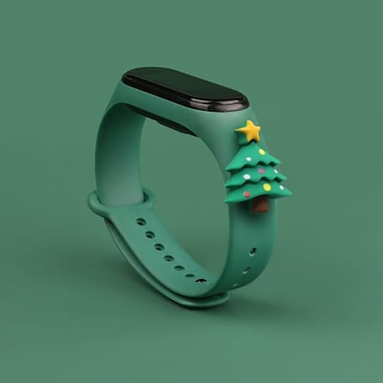 Λουράκι Hurtel Christmas Holidays για Xiaomi Mi Band 3/Mi Smart Band 4 - Dark Green Christmas Tree 1 image 1