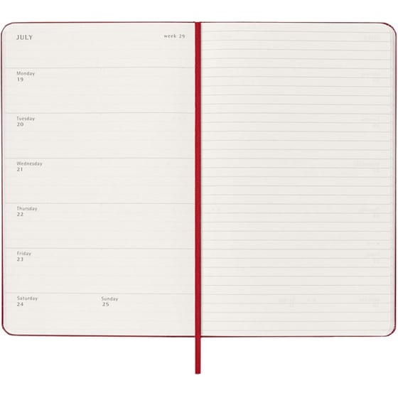 Ημερολόγιο Εβδομαδιαίο 2027 Moleskine 12M L Hardcover Κόκκινο image 1
