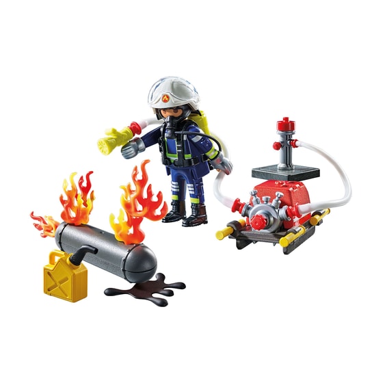 PLAYMOBIL® Πυροσβέστης με Αντλία Νερού (71826) image 1