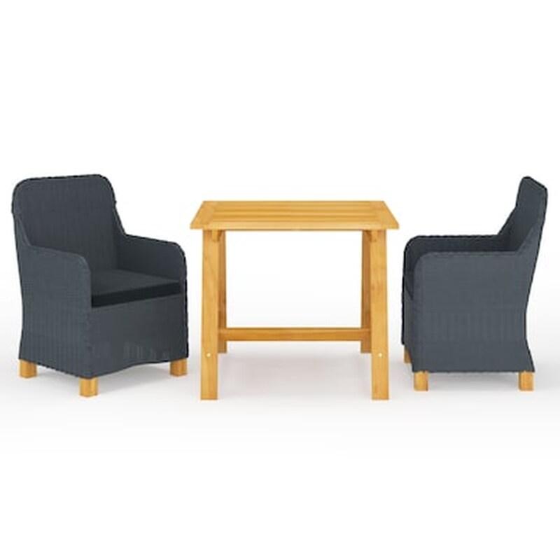 Vidaxl Σετ Τραπεζαρίας Κήπου 3 Τεμαχίων Σκούρο Γκρι VIDAXL