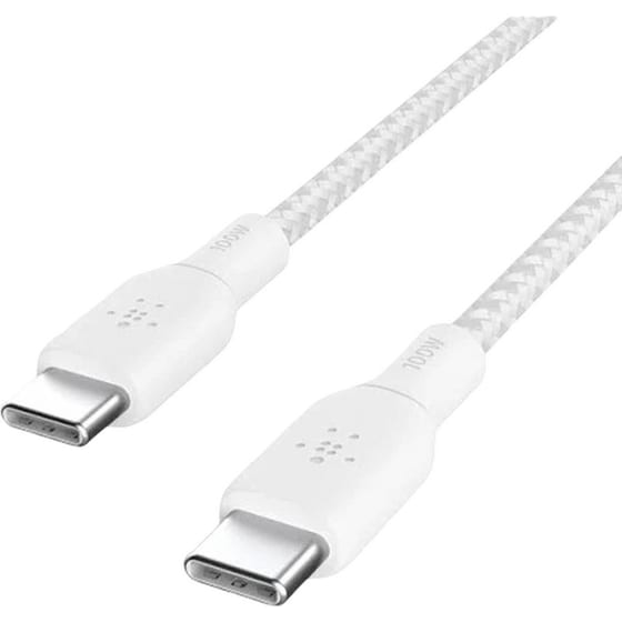 Καλώδιο φοόρτισης Belkin Braided USB-C σε USB-C 3m - Λευκό image 2