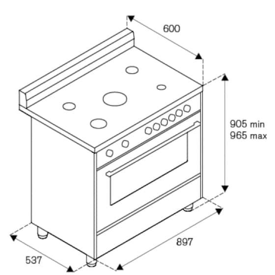 LA GERMANIA AMN965GXT(GN) 115 Lt Inox Κουζίνα Φυσικού Αερίου image 1