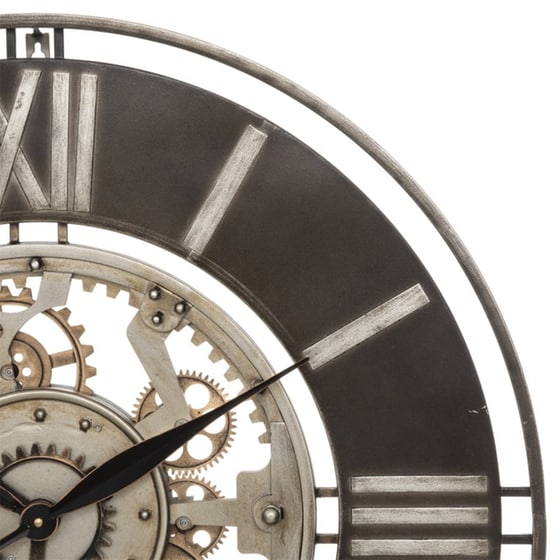 Ρολόι Τοίχου Αθόρυβο Spitishop Μεταλλικό Φ70x7 cm - Ασημί/Μαύρο image 1