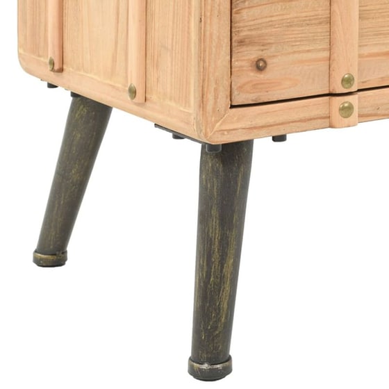 Κομοδίνο Vidaxl Από Μασίφ Ξύλο Ελάτης 50x35x57 cm - Φυσικό image 5