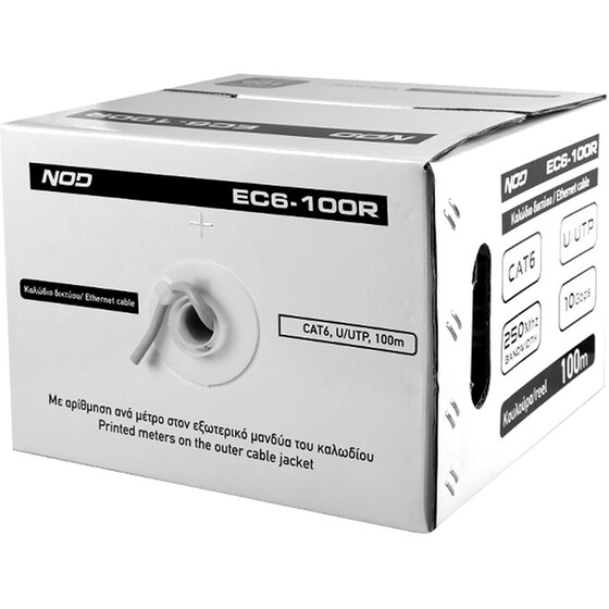 NOD Καλώδια Δικτύου EC6-100R 1x RJ-45 Male σε 100 m Γκρι image 1