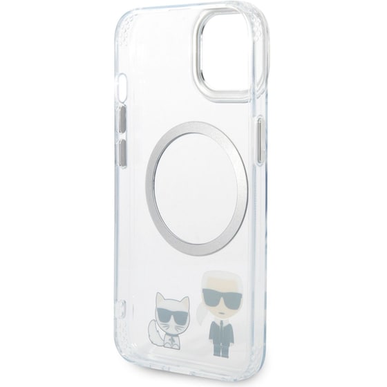 Θήκη Apple iPhone 14 Plus - Karl Lagerfeld MagSafe Ringstand Case IML Ring Karl+Choupette - Clear image 2
