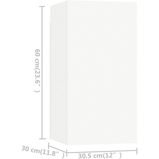 Έπιπλα Τηλεόρασης VidaXL Μοριοσανίδα 4 Τμχ 60x30x30cm - Λευκό image 9