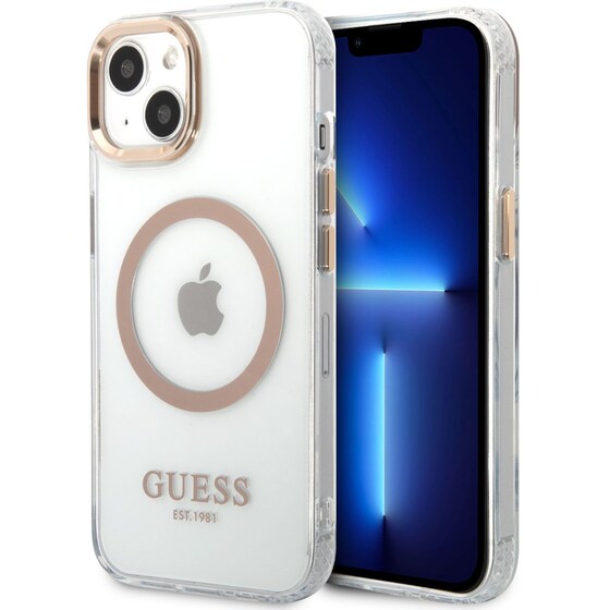 Θήκη Apple iPhone 13 - Guess Metal Outline Collection Magsafe Hard Case - Χρυσό image 6