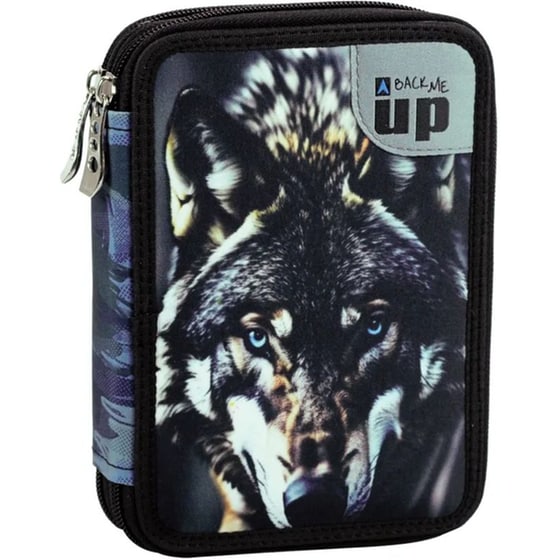 Κασετίνα Διπλή Γεμάτη Back Me Up Blue Eye Wolf image 0
