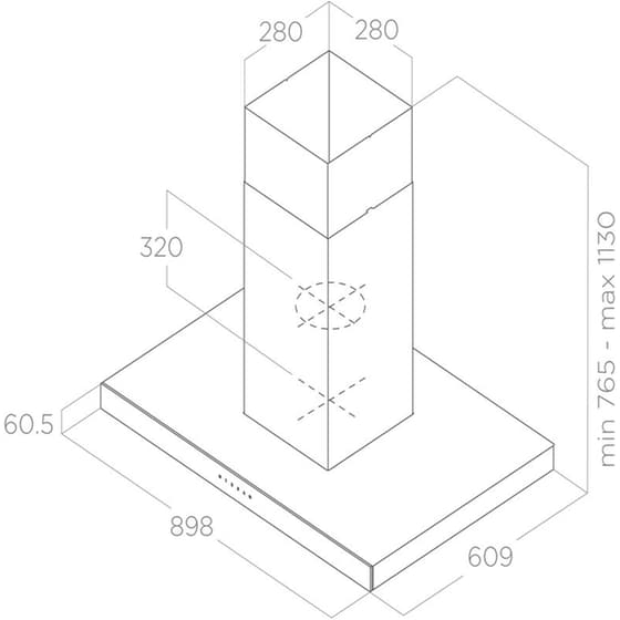 ELICA JOY ISLAND BLIX/A/90 90 cm Inox Απορροφητήρας Νησίδα image 4