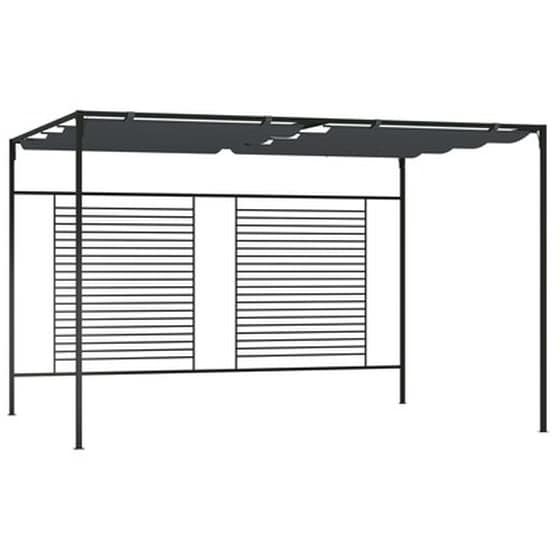 Vidaxl Πέργκολα Με Πτυσσόμενη Οροφή Ανθρακί 4 X 3 X 2,3 Μ. 180 Γρ./μ² image 0