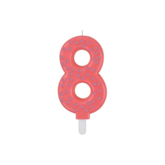 Κερί Τούρτας 8 Ροζ image 0