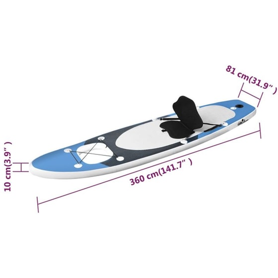 Φουσκωτή Σανίδα SUP VidaXL 360x81 cm - Θαλασσί image 11