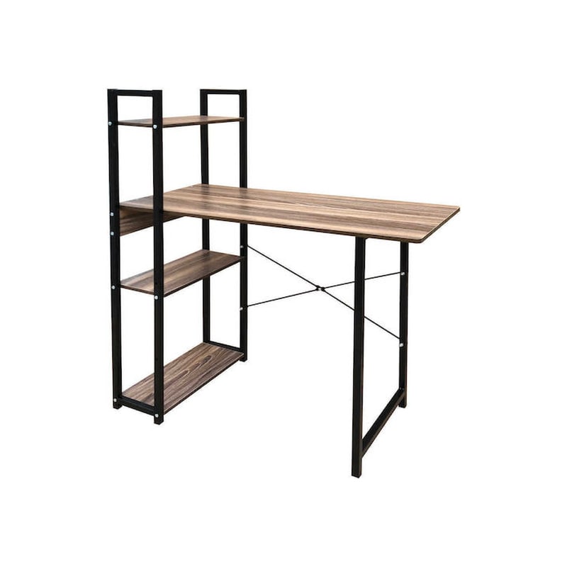 Γραφείο Βιβλιοθήκη Woodwell από MDF 100x48cm - Φυσικό/Μαύρο