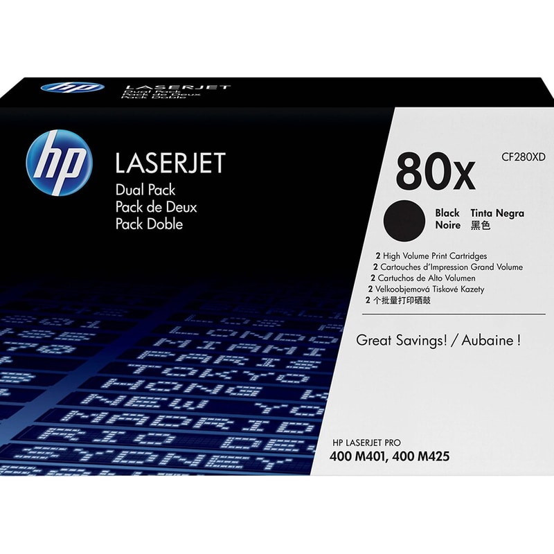 Τόνερ Μαύρο x2 HP 80X LaserJet Toner (CF280XD)