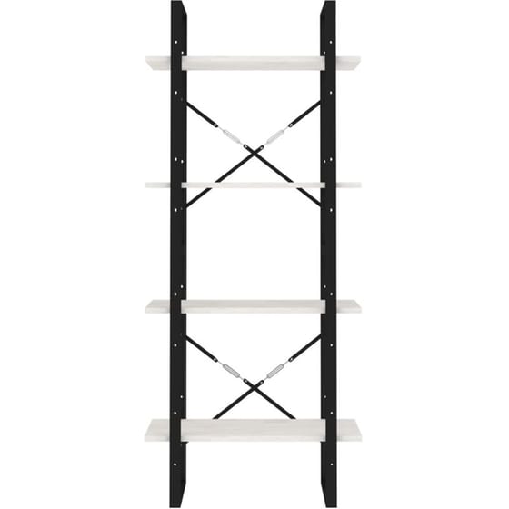 Βιβλιοθήκη VidaXL από Ξύλο 60x30x140cm - Λευκό/Μαύρο image 1